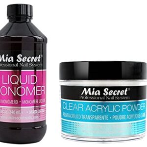 Mia Secret Liquid Monomer 8 oz and CLEAR Powder 2 oz