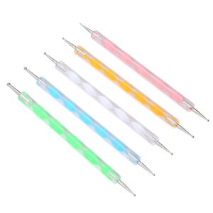 Aveks 5pcs 2-ways Acrylic UV Gel Nail Art Design Tips Dotting Painting Brush Pen Set