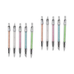 Ipetboom 10 Pcs Manicure Set Diamond Embroidery Pen Nail Art Tools Rhinestone Handle Nail Polish Carving Pen Decoraciones De