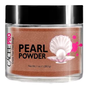 Acrylic Powder for Nails> Pearl Color Nail Art> 1oz Jar by Cacee> For Professional Acrylic Nail Kit> Premix of Pigments> Pearlescent & Metallic Effects (Peach Brown #59)