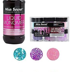 Mia Secret – Monomer 8 oz + Las Vegas 6 Colors Set