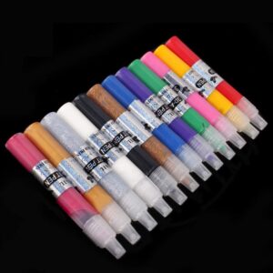 12 Colors Professional Beautiful 3D Nail Art Paint Drawing Pen Acrylic Nail Art Polish Carved Pen Kit Set