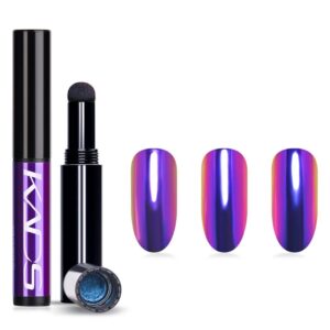 KADS Nail Chrome Cushion Pen Holographic Phantom Nail Powder Pen Chrome Nail Powder 9 Colors Air Cushion Pen Mirror Effect Nail Art DIY Gel Nail Decoration Sponge Stick (BCE02)