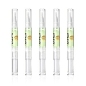 ECCO PURE 5 Pack Nail Art Cuticle Protector Pen – Nail Tool for Nail Growth – Manicure & Pedicure Treatment for Brittle>Breaking Nails (Green Pear & Citrus)