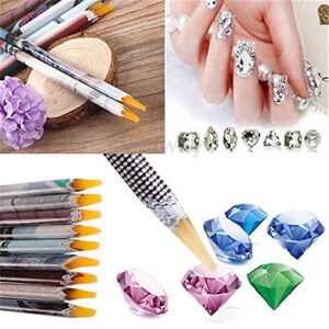 2 Pcs Resin Rhinestones Picker Pencil Nail Art Gem Crystal Pick up Tool Wax Pen Dotting Tool