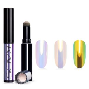 KADS Nail Chrome Cushion Pen Holographic Neon Nail Powder Pen Chrome Nail Powder 9 Colors Air Cushion Pen Mirror Effect Nail Art DIY Gel Nail Decoration Sponge Stick (BSE02)