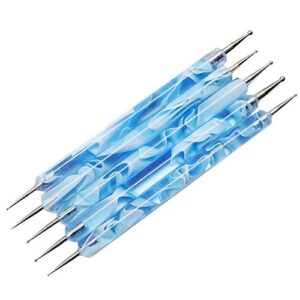 Brattie Women’s 5Pcs Dual Ball 2 Way Acrylic UV Gel Nail Dotting Painting Brush Pen Tool Manicure Tools