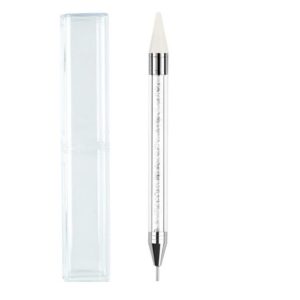Dual-Ended Nail Rhinestone Picker, 1pcs Kemxing Wax Tip Pencil Pick Up Applicator Dual Tips Dotting Pen Beads Gems Crystals Studs Picker for Manicure Women Nail Art Tool