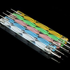 iNoDoZ Ended Art Double Nail Tools Dotting/Marbleizing Multi 5PCS Coloured Loyalty Cards for Nails (As Shown, One Size)