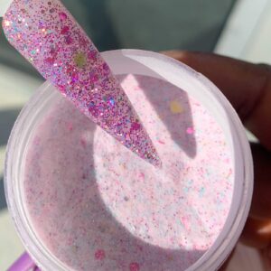 Divine Designz Cosmetics Fiance’ Acrylic Powder – Purple Glitter Acrylic – Glitter Acrylic for Nails 2 oz