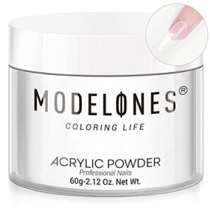 Modelones Acrylic Powder> 2.12oz Clear Acrylic Powder Professional Acrylic Nail Powder for Nail Extension French Nail Art 3D Flowers> Nail Carving> Beginner-Friendly> and Long-Lasting> No Nail Lamp Needed…