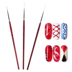 Nail Art Liner Brush – 3Pcs Nail Art Liner Painting Nail Liner Brush Nail Brushes Lines, Drawing Nail Diy Manicure Tool Set, For Nail Brushes Nail Art Pen Nail Dotting Brush