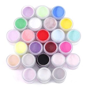 ZOCONE Acrylic Powder> 24 Colors Acrylic Nail Powder for Acrylic Nail Art Tips UV Gel Glitter Powder Dust Design Decoration 3D Manicure> Acrylic Nail Kit (B)