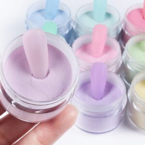 15G Acrylic Nail Powder Light Color Carving Polymer Tips Bulk Fine Macaron Pigment Dust for Fast Extended DIY Nails