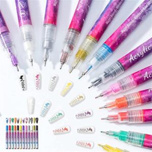 Yagerod 12 Colors Ultra Thin Curve Manicure Marker>Nail Art Pens 3D Nail Polish Pens>Ultra Thin Curve Nail Graffiti Liner Pen (12 Colors)