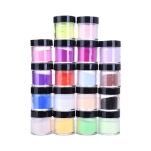 Trimakes Nail Powder 18 Jars Chrome Nail Powder Acrylic Nail Art Powder Manicure Pigment 18 Colors Nail Powders – 345g Total
