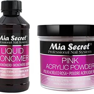 Mia Secret Liquid Monomer 4 oz and PINK Powder 8 oz