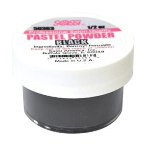 1/2 Ounce Black – Pastel Acrylic Powder by Sassi for Beautiful Nails by Sassi
