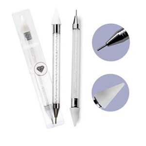 2PCS Nail Art Rhinestone Dotting Pen Dot Pen Beads Diamond Picker Manicure Tools Gem Pick Up Applicator