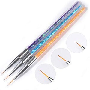 WOIWO 3 Pieces Nail Art Liner Brush UV Gel Painting Nail Brush Pen Manicure Nail Liner Tool