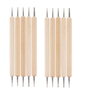 HomeSoGood 8Pcs Wooden Ball Embossing Stylus Double End Tracing Dotting Tool,Nail Art Dotting Pen Nail Art Multi purpose