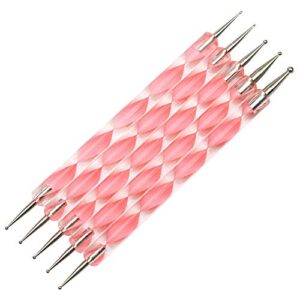Lant Nail Dotting Pen – 2 Ways Pink for Fingernail Art Rhinestone Decoration Dot Painting Manicure Tools
