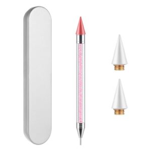 YUXIANLB Nail Rhinestone Picker Painting Pen Dual-Ended Nail Rhinestone Picker Dotting Pen Wax Tip Pencil Pick up Applicator Crystal Beads Handle for Stones Gems Crystals Studs Picker