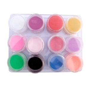 12 Mix Colors Acrylic Powder Builder Nail Art Set
