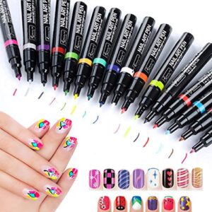 StillCool Nail Art Pens>6 Random Colors Set Nail Art Pen for 3D Nail Art DIY Decoration Nail Polish Pen Set 3D Design Nail Beauty Tools Paint Pens Set