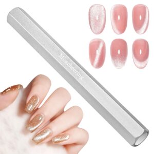 Ptwola Cat Eye Nail Art Pen Super Long Double-Head Gel Nail Polish Pens 3D Cat Eye Gel Wand Hexagonal Large Powerful Nail Art Stick Tool for DIY Home Nail Manicure Design Salon Accessories