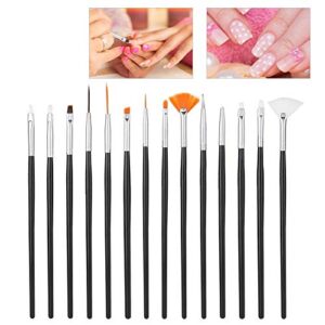 gernie 15Pcs Nail Art Brush Nail Brushes Set Black Dotting Line Tool Pen Black Rod Art Pen for Manicure, Nail Brush Dotting Tools