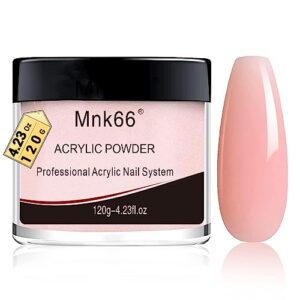 Mnk66 Acrylic Powder Professional Clear Pink Nude Milky White Acrylic Nail Powder for Nail Extension> French Nail Art 3D Flowers> Nail Carving> Beginner (YSHJF008-120g)