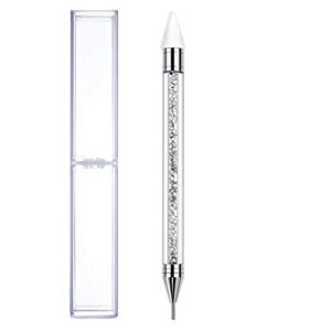 1 x Rhinestone Picker Dotting Pen Acrylic Handle Dual-ended Rhinestones Gems Beads Crystals Studs Picker Wax Pen Manicure Nail Art DIY Decoration Tool by Kemxing