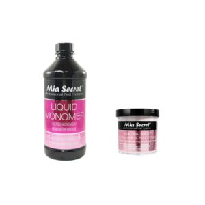 Mia Secret Liquid Monomer 16 oz and Natural Pink Powder 4 oz