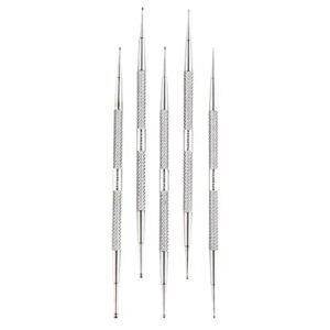 STAHAD 5pcs Nail Art Drill Pen Nail Art Design Pen Builder Brush Nail Drill Point Pen Nail Art Pen Dotting Pens for Nails Dotting Pen Tool Diy Major Decorative Pen 3d Stainless Steel