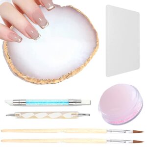 ASVNRES Heart Resin Nail Art Kit>Nail Art Palette>Stamper>Pen Brush>Double Ended Dotting Pen>Embossing Polish Transfer Stamper
