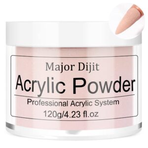 Major Dijit 4.23oz Acrylic Powder Long-Lasting Professional Crystal Polymer Nail Powder Acrylic Nail System Extension French Manicure>No Lamp Needed (Brown)
