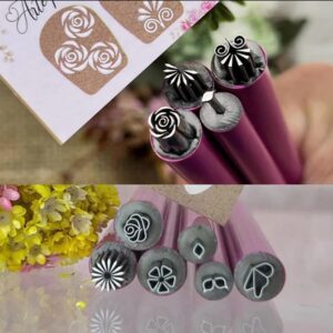 Nail Art Stamp Pen Set>Nail Art Flower Stamp Pen>Stamp Pen For Nails>Nail Stamp Pen for Women Girls Home Diy Nail Art (1 Set * 10Pcs)
