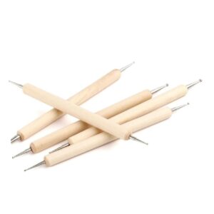 Mipcase Nail Art Painting Pen Set 10pcs Wood Stick Nail Art Pens 2 Tips for Professional Personal Use