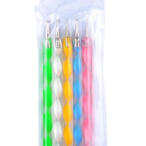WUMONI5 X 2 Way Marbleizing Dotting Pen Set for Nail Art Dotting Tools Manicure Pedicure by Generic