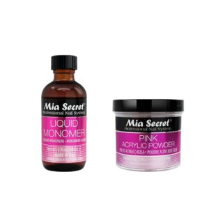 Mia Secret Liquid Monomer 2 oz and Pink Powder 8 oz