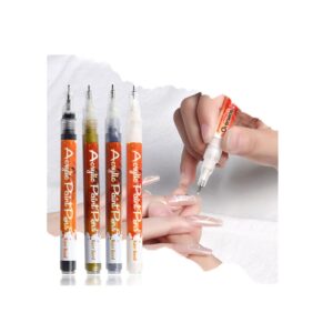 ZITIANY Nail Art Painting Pen Fine Tip>Drawing Graffiti Quick Drying Abstract Lines Details Pen>DIY Tool Suitable For Acrylic/Natural/Gel>Silver