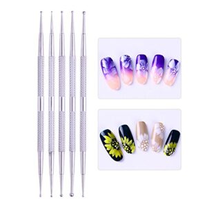 Born Pretty 5Pcs Nail Art Dotting Pen Dual-Ended Rhinestones Beads Gems Picker Flower Painting Design Builer DIY Manicure Tool Kit