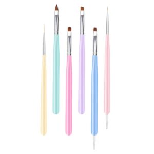 FOMIYES 6pcs Nail Pen Nail Brush Nail Painting Pen Nail Art Tool Accessory Nail Gel Pens Nail Art Pen Nail Art Accessories Nail Art Brush Nail Drawing Pen Wooden Pull Pen Manicure