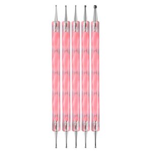 Generic Double Ended Nail Art Dotted Pen Nail Point Drill Pen Manicure Decorative Tools Set Pink 5 Pcs Professional Process
