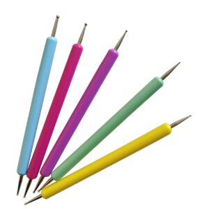 CLISPEED 5pcs Nail Art Dotting Tools Durable Manicure Painting Pattern Tracing Stylus for Nail Designs at Home Salon Use Comfortable Grip for Women Manicure