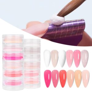 Acrylic Dip Powder Pink Set 12 Color Solid White Color Glitter Red Nude Skin Tone Dip Powder Nail Set Art Diy Salon Family Gift