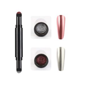 Nail Art Double-ended Air Cushion Pen Manicure Powder Nail Double Head Pen with Mirror Effect