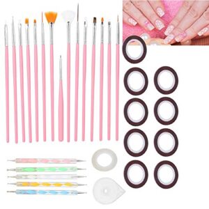 31 Pieces Nail Art Design Set, Professional Nail Art Manicure Painting Drawing Dotting Tool Kit Including 15pcs Nail Art Pen+5pcs Nail Dotting Pen +10pcs Mixing Line +1pcs Line Box