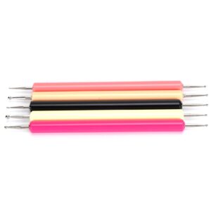 5Pcs Dotting Pen Acrylic Rod Round Head Nail Art Dot Paint Tool DIY Slotted Tool